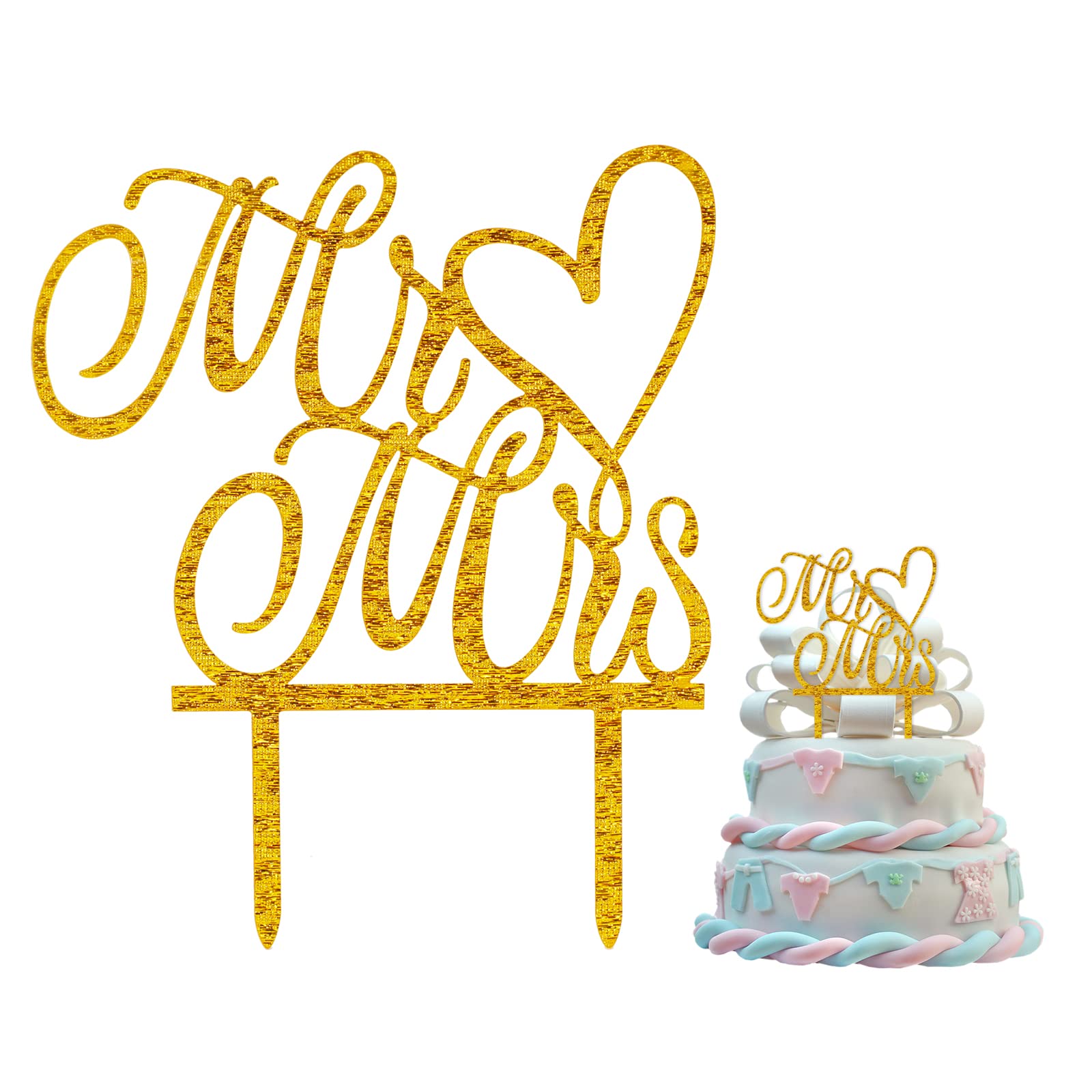 Gold Glitter We're Engaged Mr& Mrs Cake Topper for Engagement Bachelorette Party Supplies Bridal Shower Party Decorations