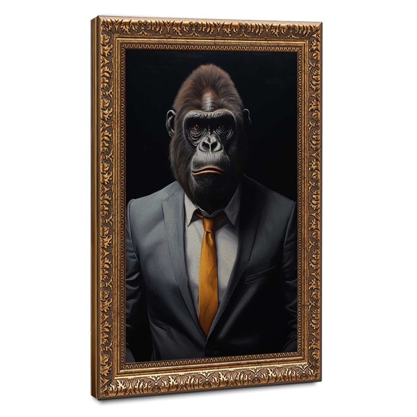 Bareronor Gorilla with Glasses Poster Canvas Poster Bedroom Decor Landscape Office Room Decor Gift 20" L X 30" W