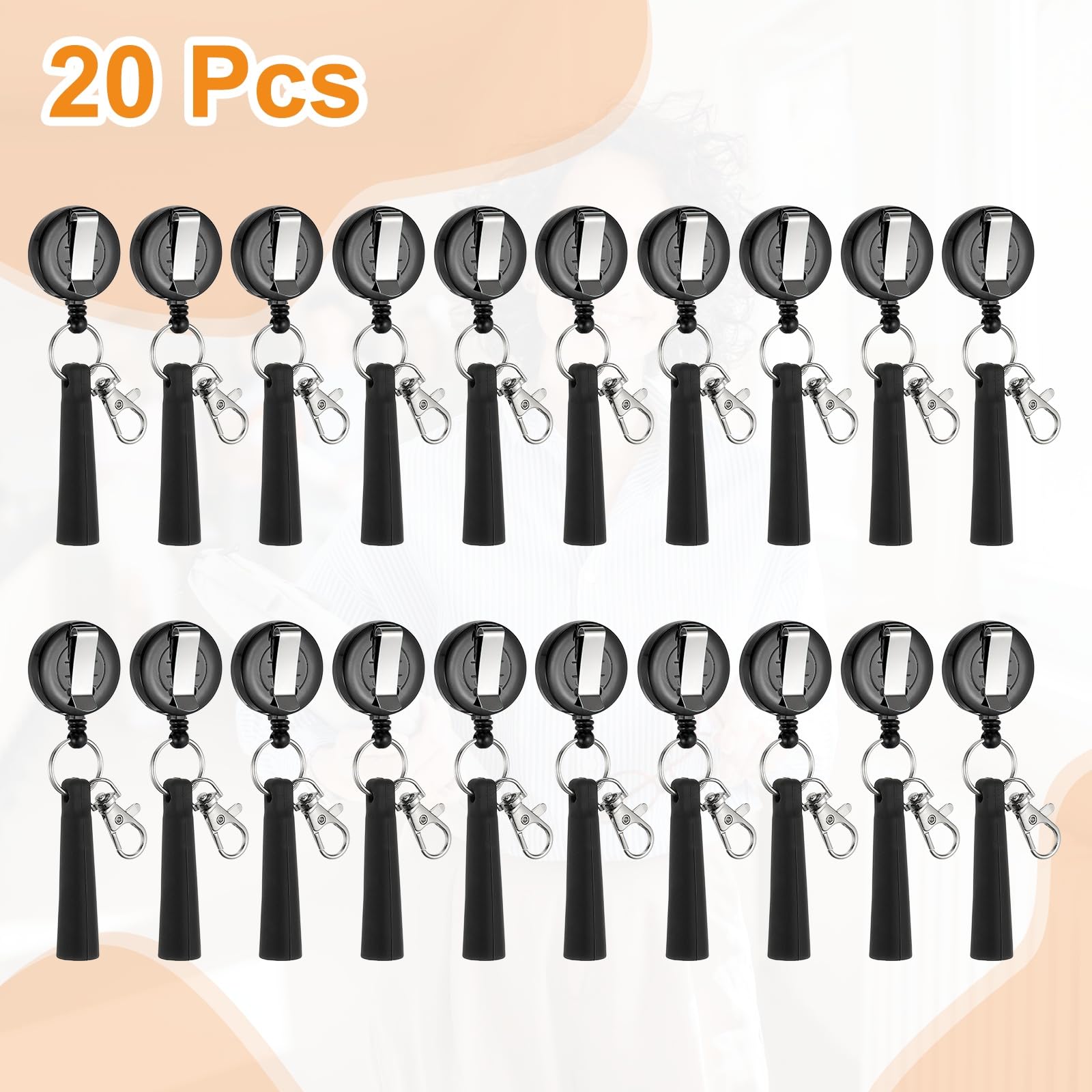 PATIKIL Retractable Pen Holder, 20Pcs Pull Pen Pencil Holder Elastic Silicone Grip Pencil Holder for Woodwork Bricklayer Markers and Carpenter Pencils, Black - Image 3