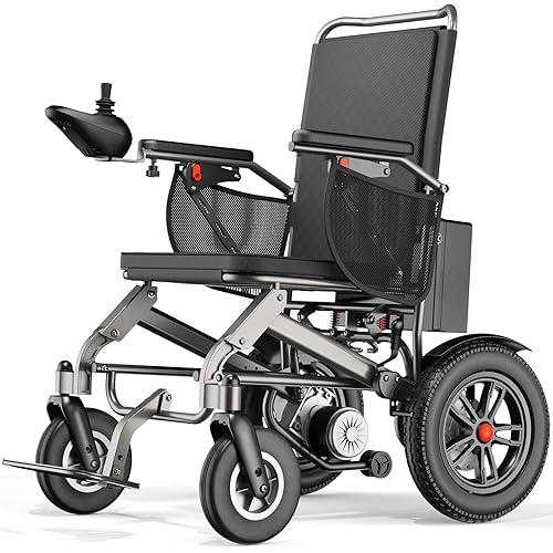 Electric Wheelchair for Adults, 15 Miles Long Travel Range, Foldable Lightweight Power Wheelchair, 500W Motors, All Terrain Motorized Wheelchair for Seniors Portable