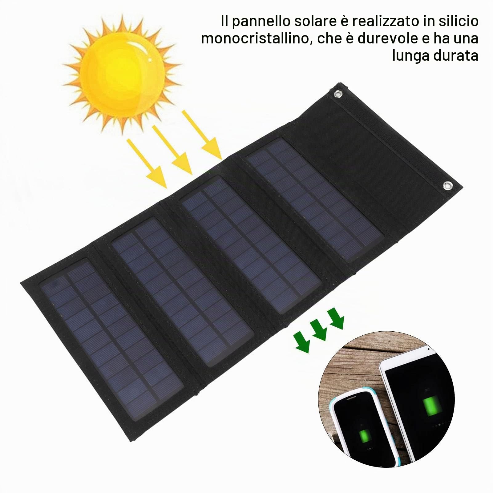 SEAFRONT 40W Pannello Solare Pieghevole 4 Fold Portabel Pannello Solare Pieghevole Caricatore per Pannello Solare Monocristallino per Escursionismo in Campeggio All'aperto (Nero)