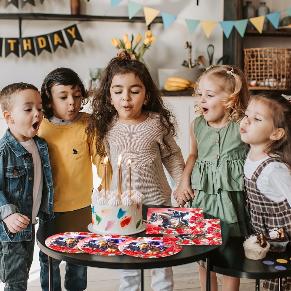 48 PCS The Kentucky Derby Plates Napkins Set - The Kentucky Derby Plates and Napkins for 24 Guests - Disposable Party Decorations for The Kentucky Derby - Image 6