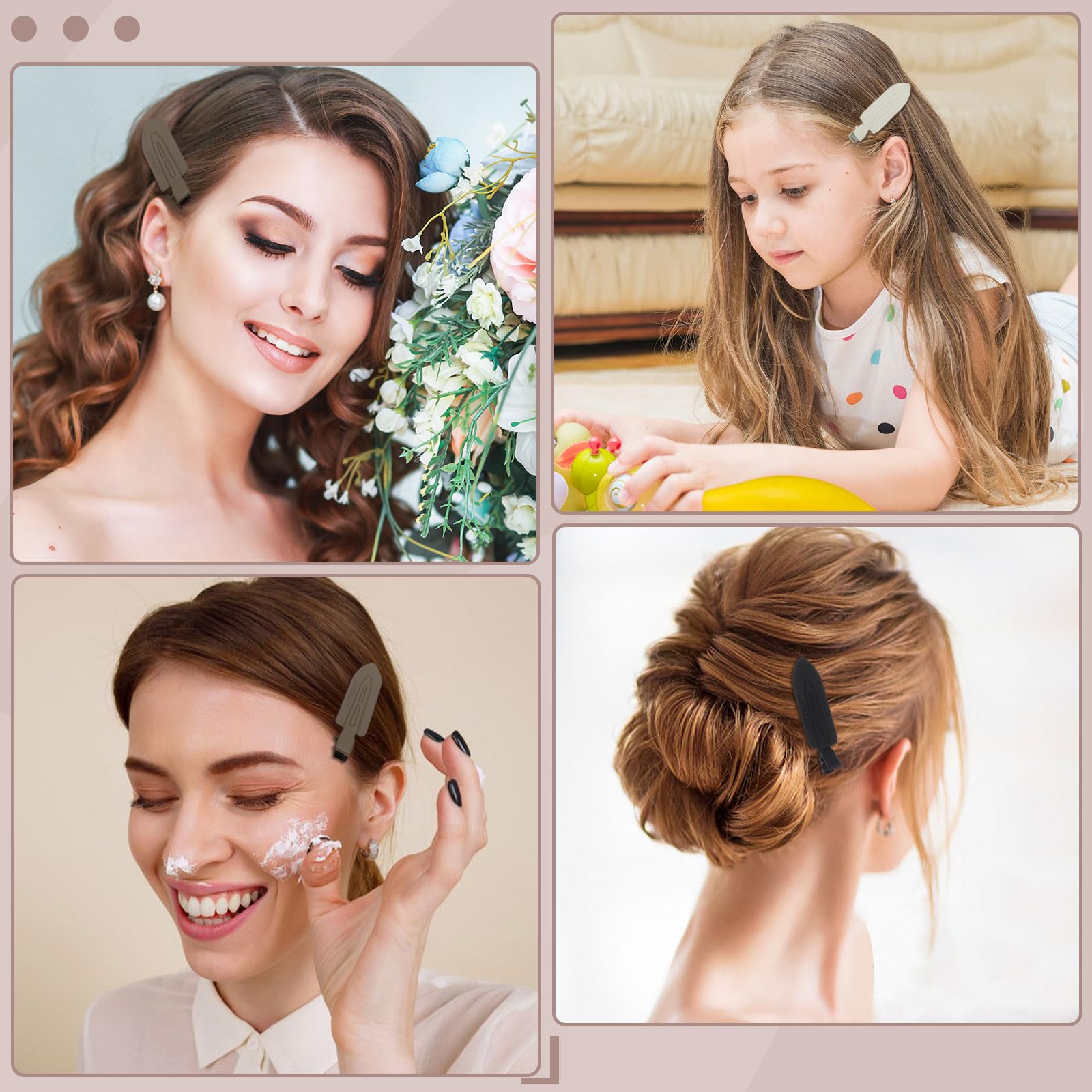 12 fermagli per capelli senza piega, fermagli per capelli per acconciature per donne e ragazze, trucco classico