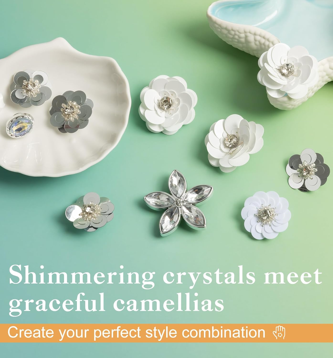 Cute Bling Shoe Charms for Women - 10 Pcs Shine Flower Accessories Jewelry