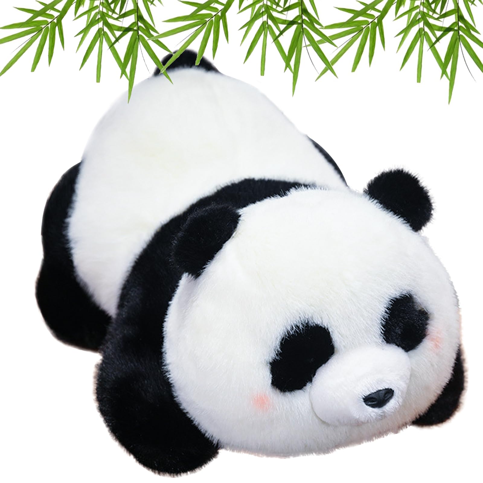 POPOYU Panda Cuddly Toy with Glitter Eyes, White/Black Fluffy Soft Panda Plush Toy, 25cm Cute Plush Toy