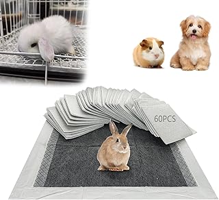 PIPI Matten für Kaninchen, Hygienematte für Meerschweinchen, 60 Stück Einweg-Käfigeinlagen mit Super Saugfähig & Geruchshemmend für Welpen Katzen Chinchillas Hamster Frettchen Lgel (60x45cm)
