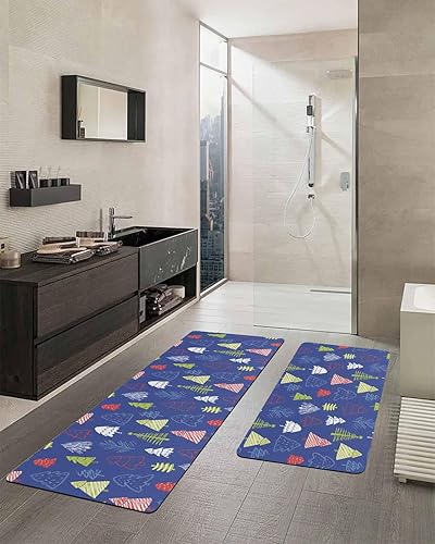 Miniatura 2 de Tapete de baño azul para árbol de Navidad, antideslizante, de secado rápido y absorbente, tierra de diatomeas, fregadero, dormitorio, cocina