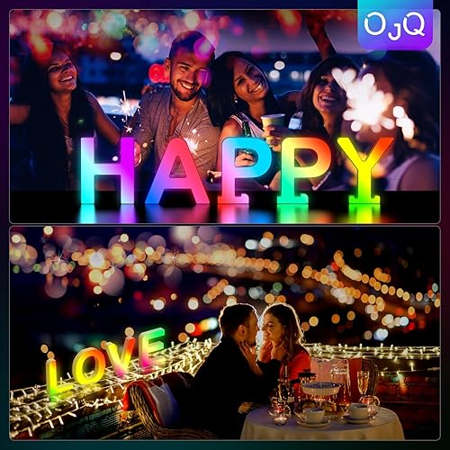 Miniatura 2 de Letras LED iluminadas  Letra iluminada para dormitorio, alfabeto con purpurina colorida, letras que cambian de color para niños y niñas, regalo de