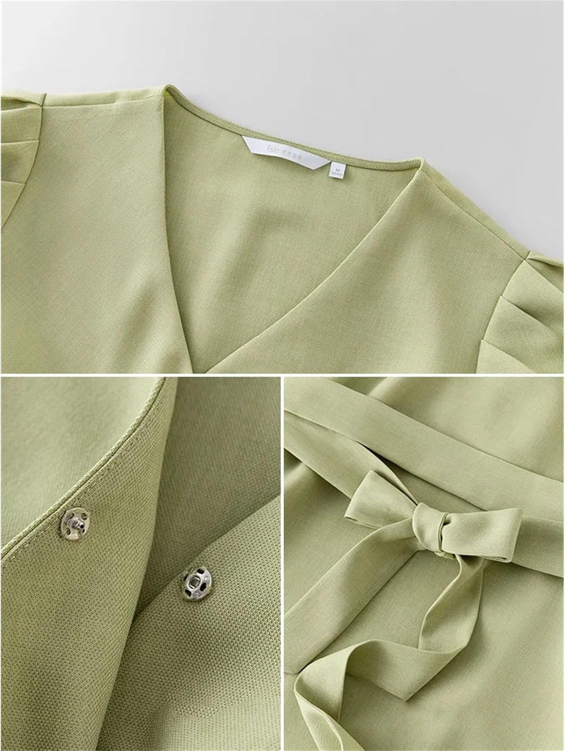 Women's V Neck Dress for Women Waistband Slim Dress Green Black Pink High Waist Dresses