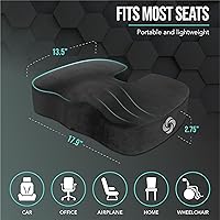 Vista 6 de Samsonite Cojín de asiento de espuma viscoelástica, cojín ergonómico para silla de oficina, almohadilla de presión de coxis, soporte de coxis