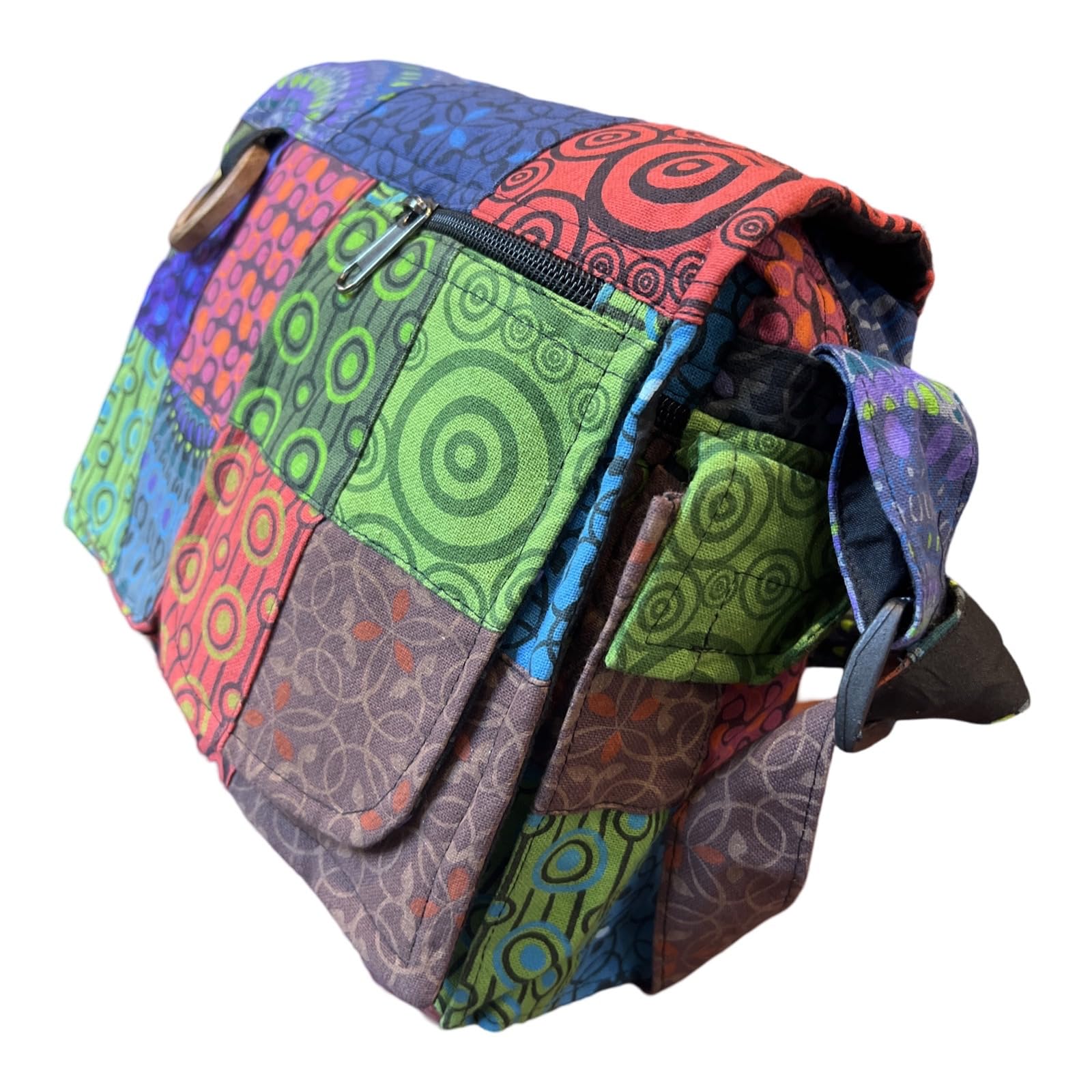 Bolso forrado en algodón étnico. Patrones étnicos impresos. Rabat, bolso de hombro de algodón para mujer, estilo indio étnico