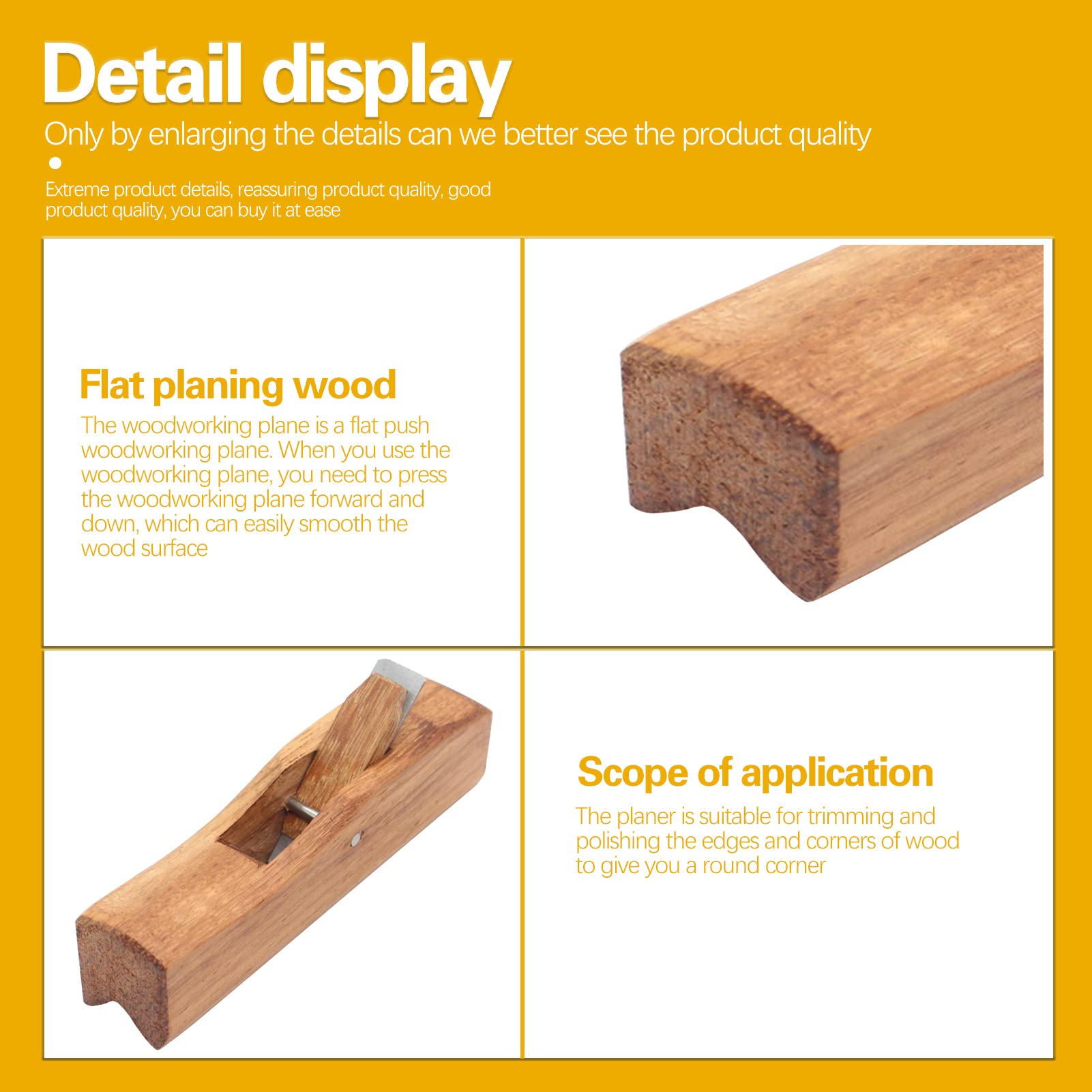 BuyWeek Cepillo de Carpintero, Cepilladora de Madera Manual Cepillo Manual de Alisado para Recortar y pulir Esquinas de Madera
