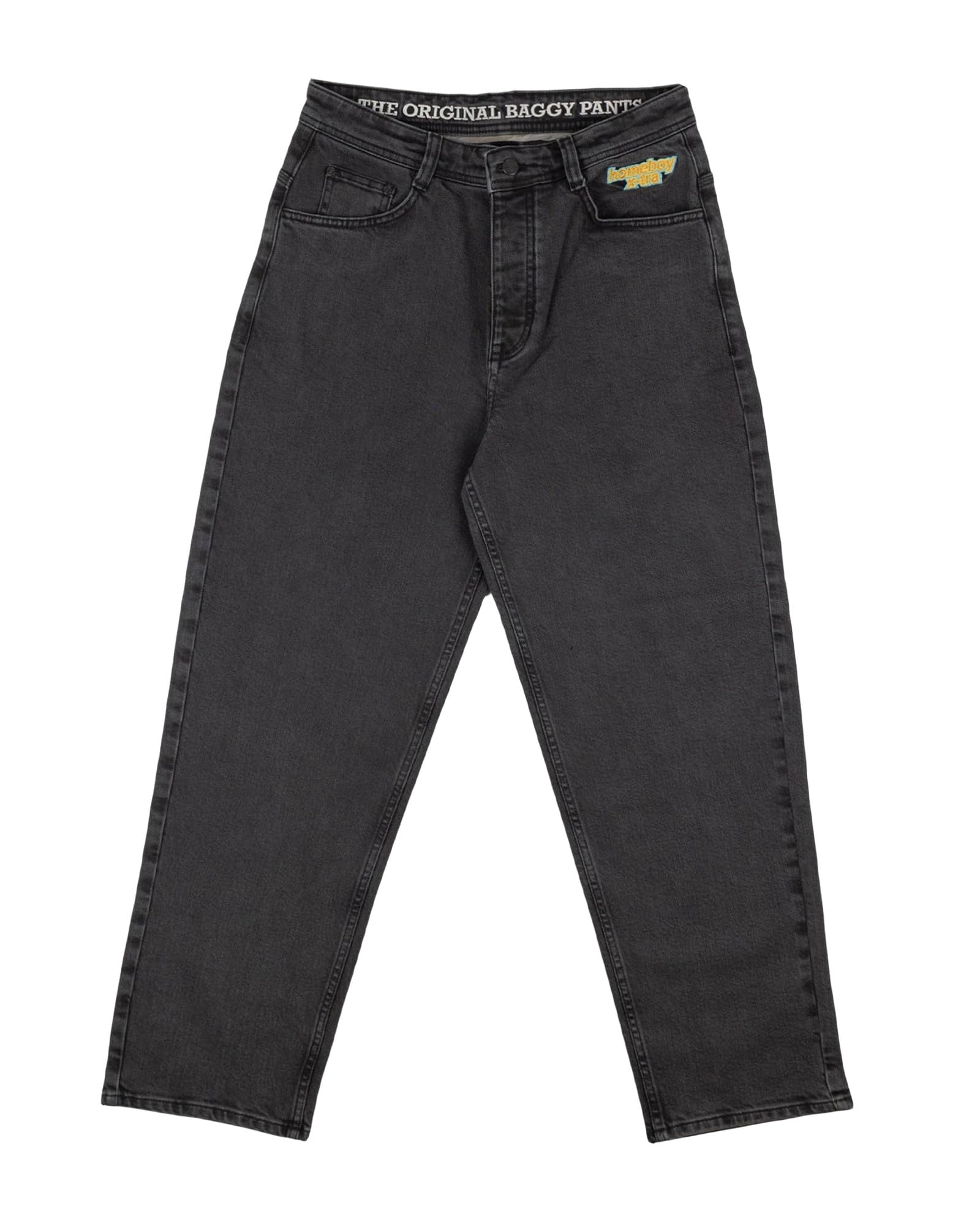 Homeboy Unisex X-Tra Baggy Denim Pants, Washed Grey, 30 L32