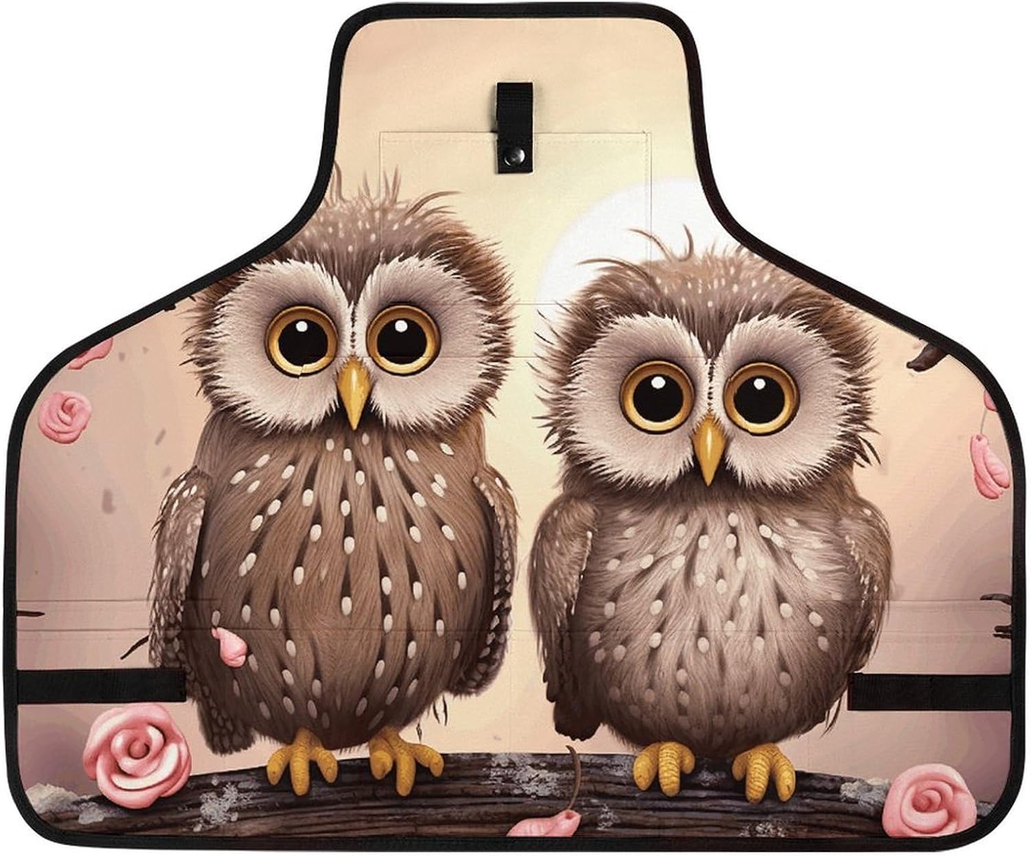 Cute Owls Work Apron with 8 Tool Pockets Fully-Adjustable Cross-Back Carpenter Apron for Workshop Cooking Cleaning Woodworking Gardening Welding & DIY Enthusiasts