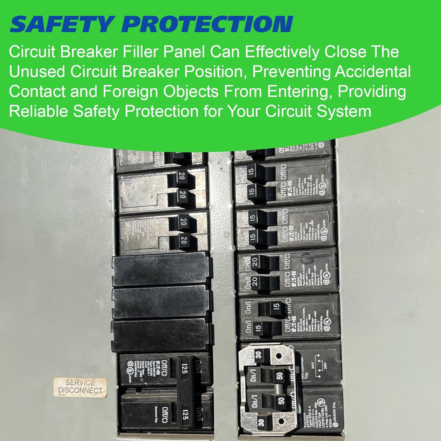 Breaker Filler Plate for Eaton Cutler Hammer Circuit Breaker Panel Cover, CHFPP Breaker Panel Blanks for 0.7 Inch Circuit Breaker Filler Square D, (with Electrical Panel Label Stickers) 10-Pack
