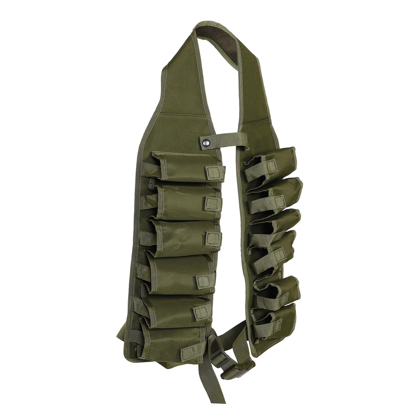 Ceinture Porte-gobelet Confortable en Toile Plusieurs Poches et Longueur Réglable, Gilet à Bière Vert Camping Randonnée
