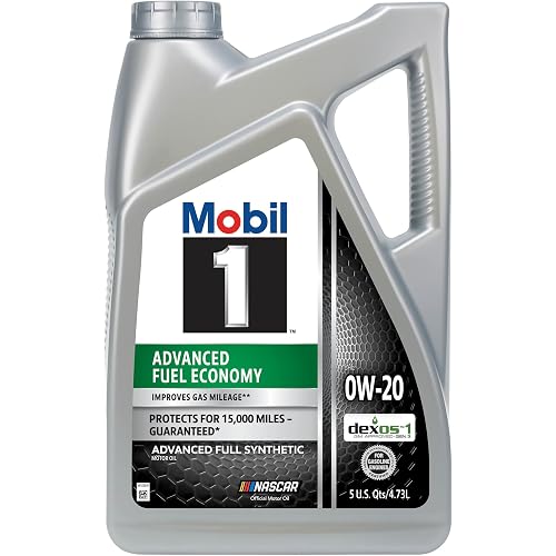 Mobil 1 Advanced Fuel Economy Full Synthetic Motor Oil 0W-20, 5 Quart