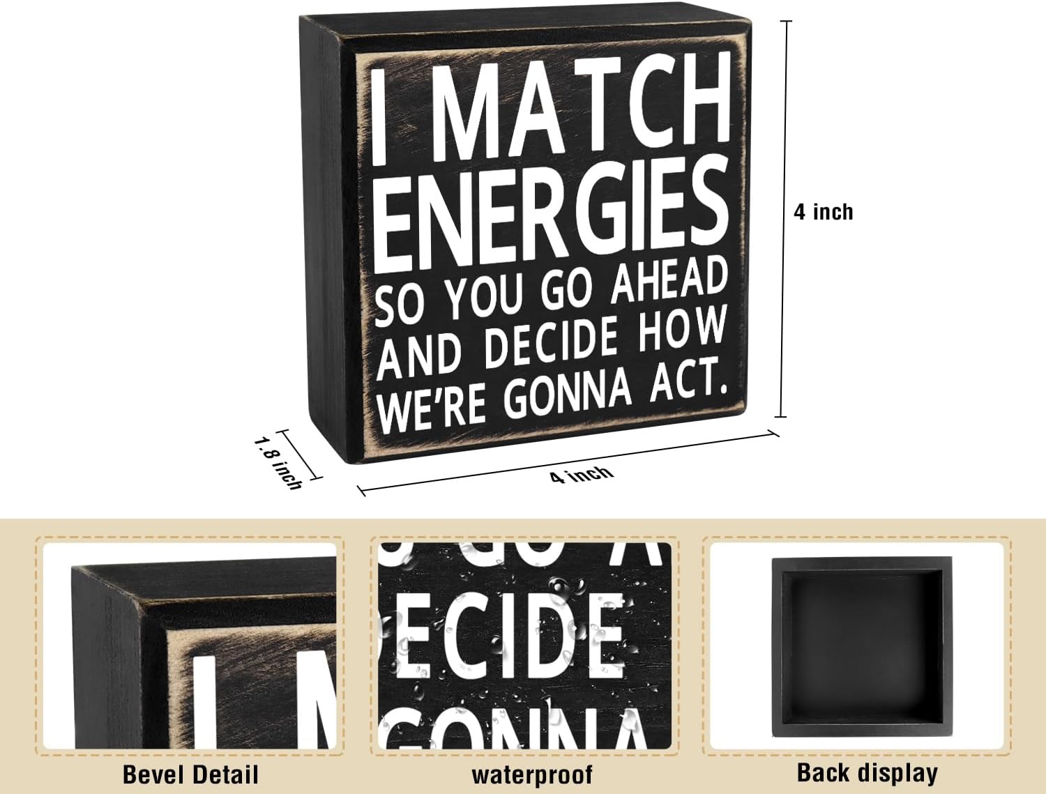 Funny Office Desk Decor Coworker Gift For Women Men, I Match Energies Cubicle Quotes, Do Not Disturb My Energy Office Desk Sign Protect Your Energy, Positive Energy image 2