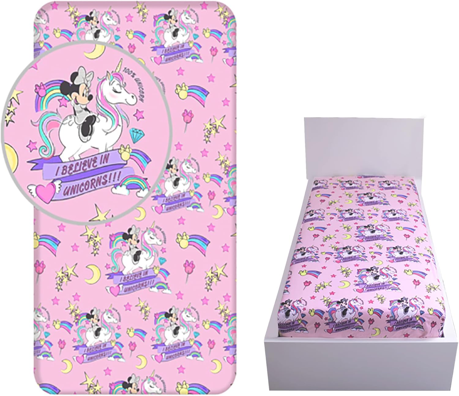 Sábana bajera Minnie Unicornio 02