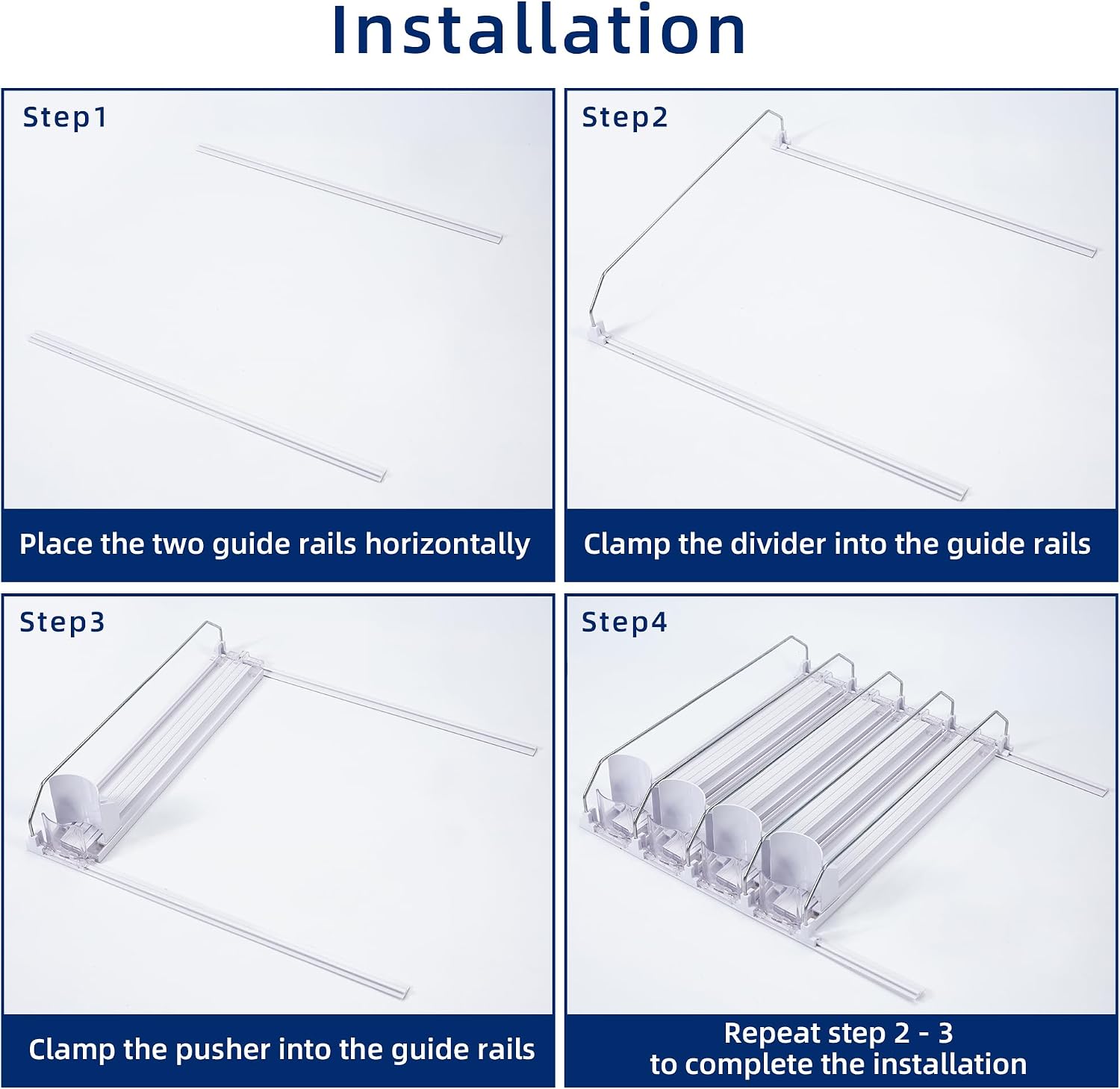 Self Pusing Drink Organizer for Fridge - 5 Rows Hold Up to 25 Cans