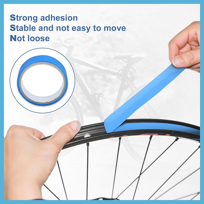 Cinta para llanta tubeless de bicicleta 21mm ancho 10m largo azul miniatura 5