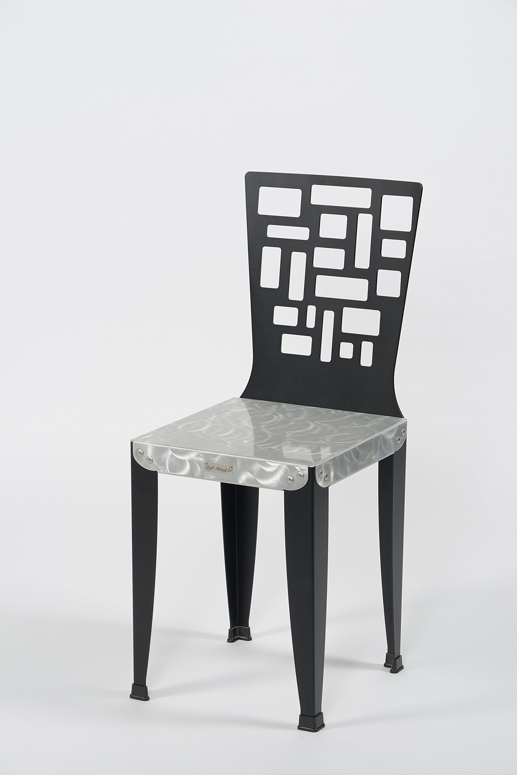 Chaises Lilou D5 métal Noir chaises robustes faciles à nettoyer