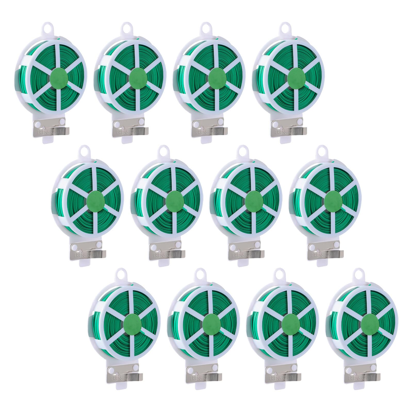 12 Filo da Giardino Rivestito in Plastica Verde con Taglierina Legacci Riutilizzabili per Piante Rampicanti e Orticoltura Filo Flessibile Protetto per Supporto e Legatura