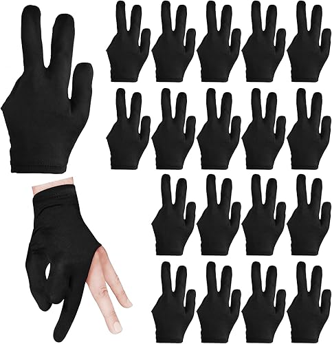 AccEncyc Guantes de billar universales con 3 dedos, guantes de billar, para mano izquierda y derecha, transpirables, elásticos, para espectáculos,