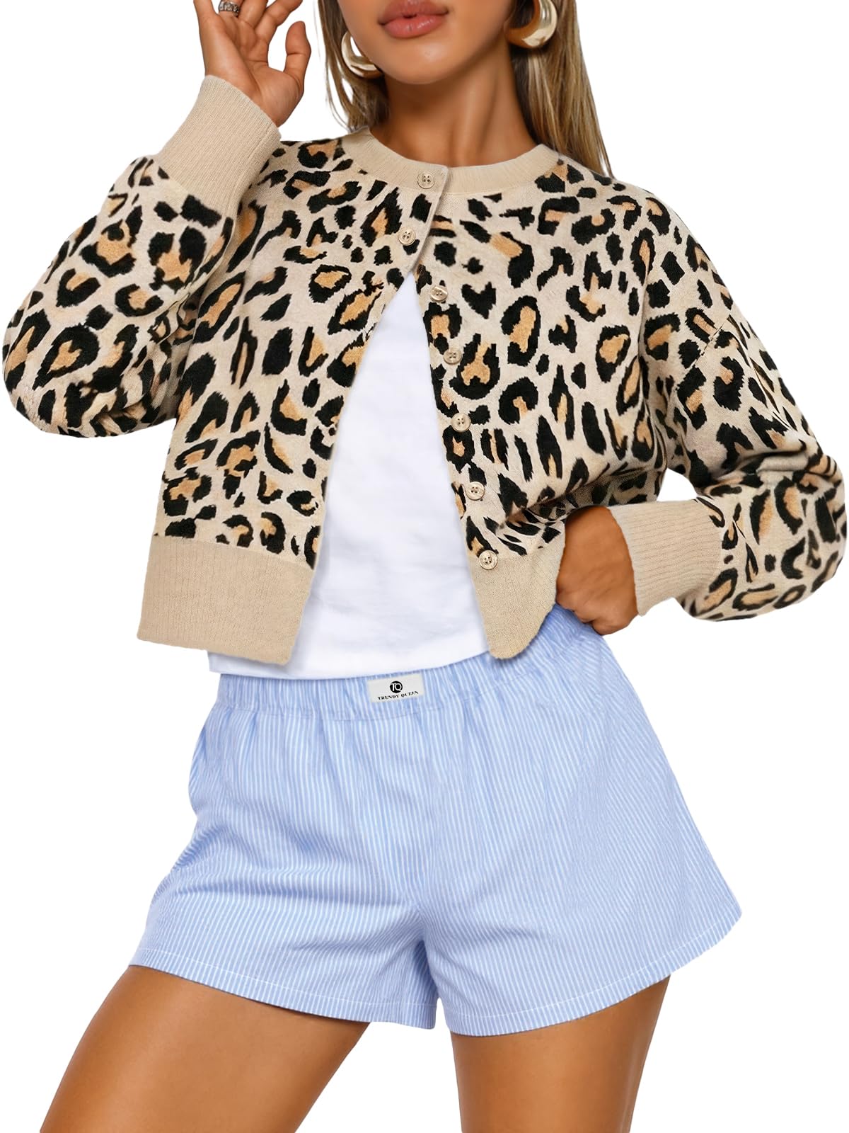 Trendy Queen Cropped Cardigan Sweaters for Women Fall Fashion Clothes 2026 | Lightweight Knit Button-Down, Versatile Layering Piece for Fall, Spring & Office Wear
