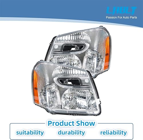 Miniatura 2 de LABLT Conjunto de faros delanteros halógenos de repuesto para Equinox 2005 2006 2007 2008 2009 lado del conductor izquierdo izquierdo lado del