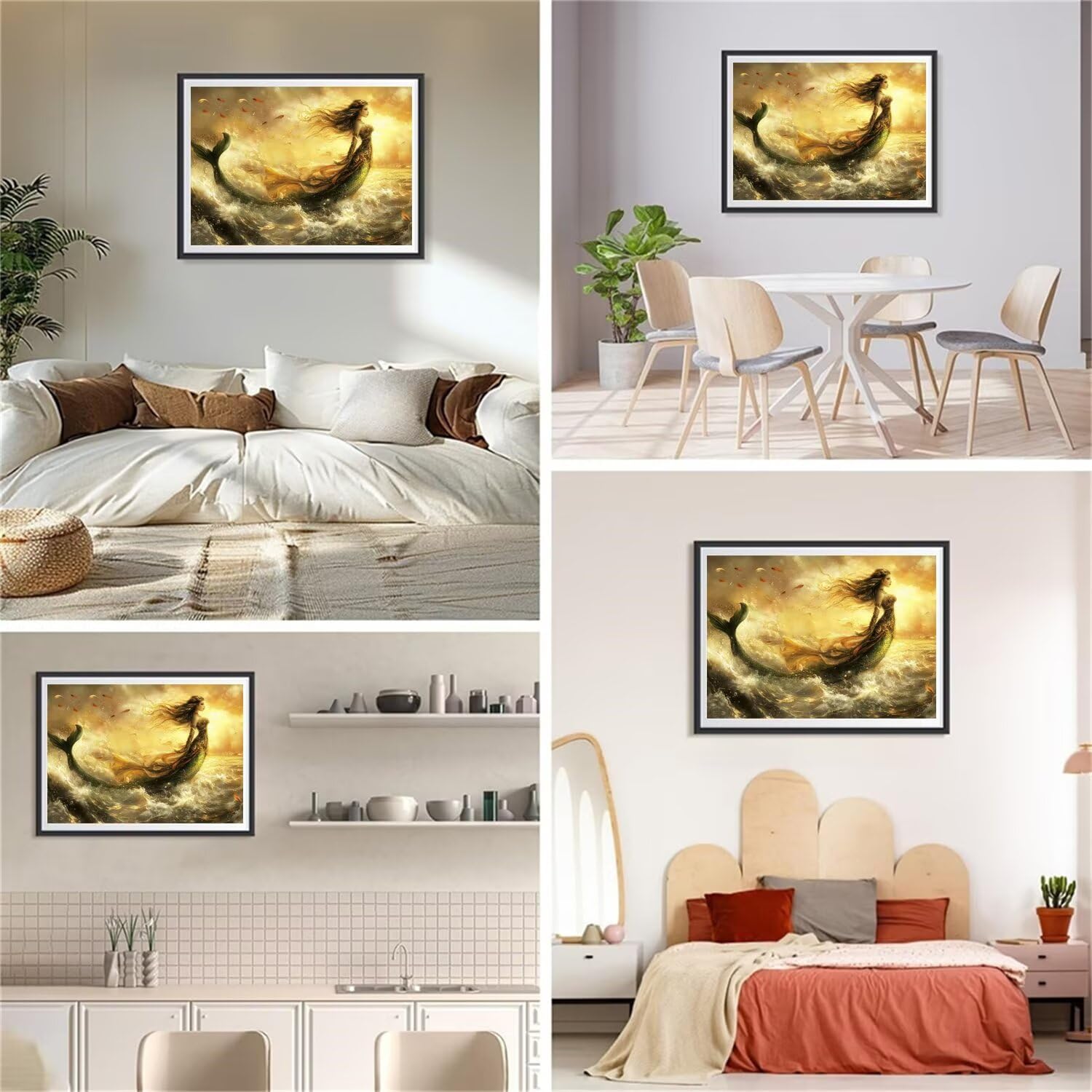 Diament Malarstwo Syrenka Diament Malarstwo Dorosły 5D DIY Ocean Malarstwo Diament Zestaw Sztuki Kryształowej, Ścieg krzyżykowy Aktywność Ręczna dla dorosłych Zestawy do dekoracji ścian domu, Prezent