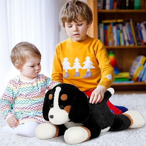 Miniatura 6 de MorisMos Bernese Mountain Dog - Juguetes de peluche de animales de peluche para perros de montaña bernés, juego de mamá y bebés de peluche de perro