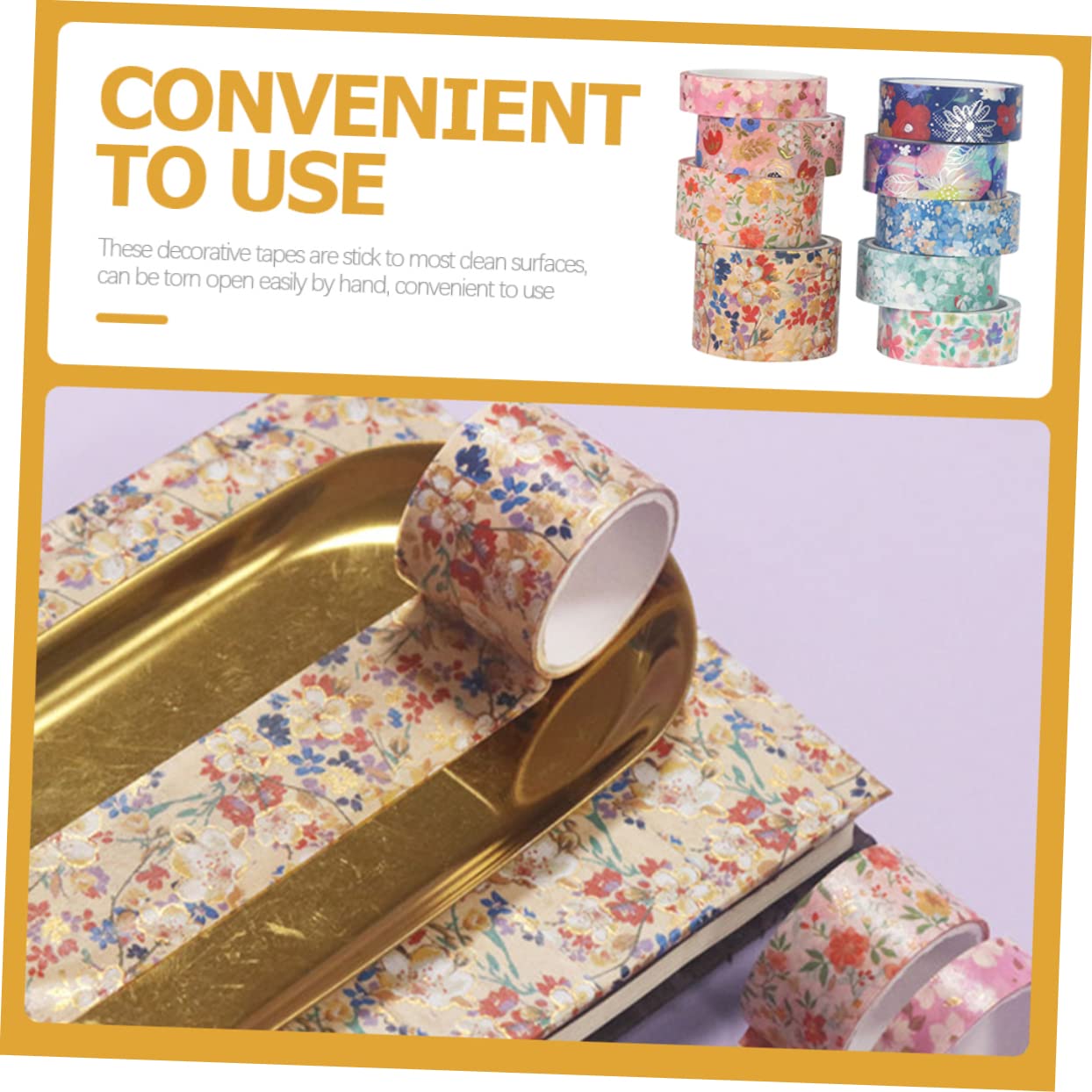TEHAUX 36rotoli Decorative Washi Tapes Con Motivi Floreali Per Scrapbooking e Adesivi Per Diari e Fai Te Di Nastro Decorativo Naturale