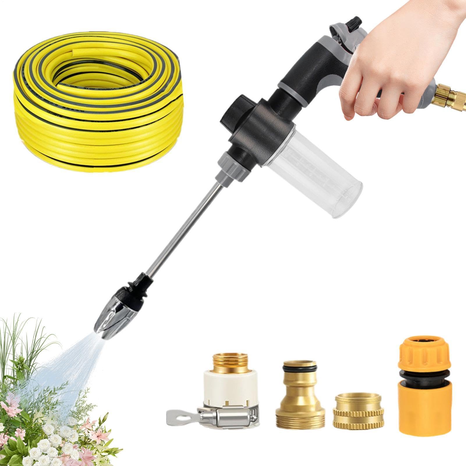 Boquilla para Manguera de Alta Presión Herramienta Ajustable, Fácil | Kit De Lanza Con Boquilla Para Jardinería Para lavado de coches, aceras y patio
