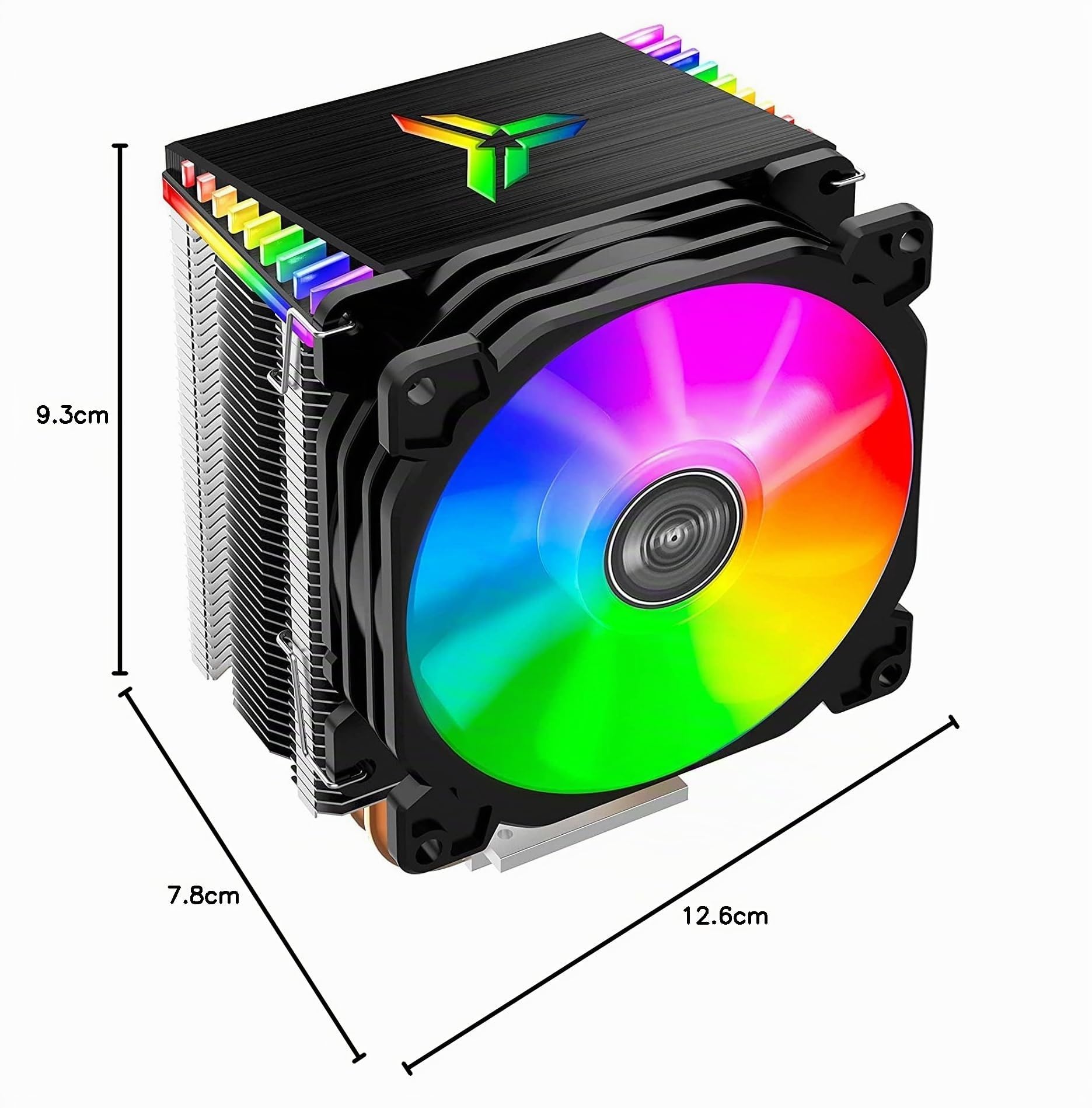 MR-CR1400 Raffreddatore CPU RGB, 4 Colpi di Calore, Ventola da 126 mm, Fan PWM Rimovibili da 92 mm, Fins Bending, Illuminazione a 4 Pin per AMD Ryzen/Intel LGA 1700 115X