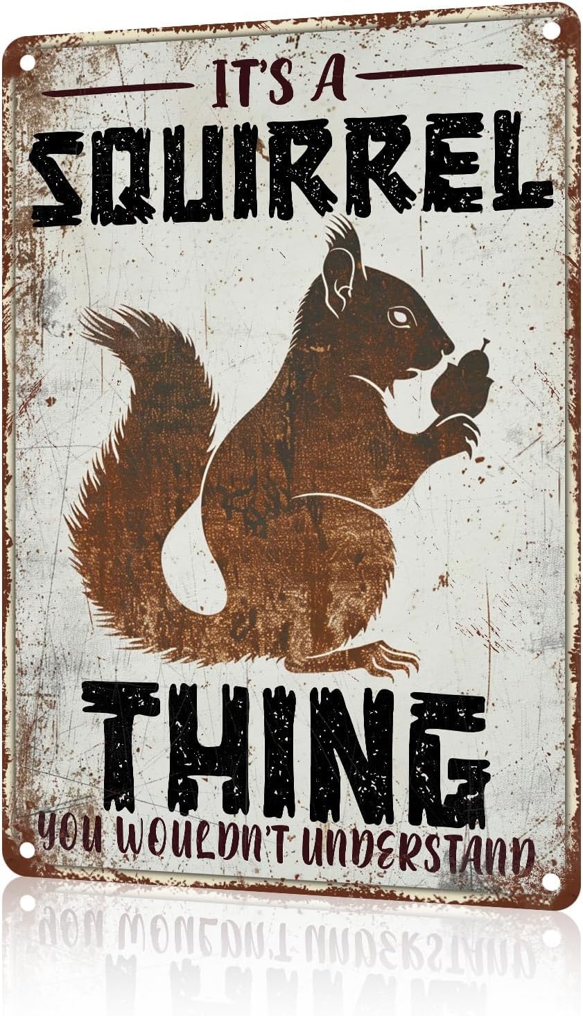 SMAZDFXX Office Home Metal Sign Wall Decor It's A Squirrels Thing You Wouldn't Understand Tin Sign Humor Garage Wall Plaque Signs Animal Lovers BedRoom Office Decor 5.5"x8"