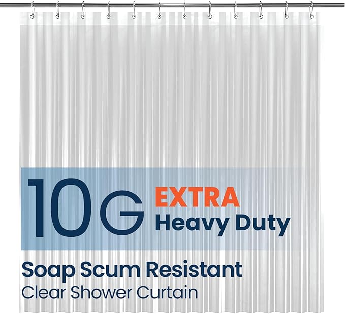 LiBa Bathroom Shower Curtain Waterproof Plastic Shower Curtain Premium PEVA NonToxic with
