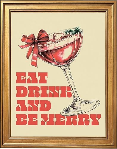 Miniatura 57 de Póster de cóctel con texto en inglés "Santa Claus Cheers", impresión en lienzo, pintura moderna, arte de pared moderno para decoración de pared de