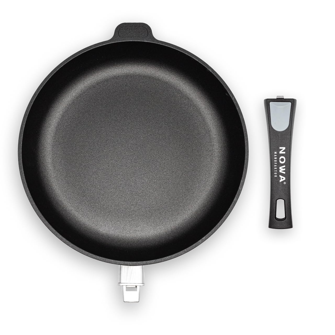 NOWA Aluguss Bratpfanne (28 cm Ø) - Antihaftbeschichtete Pfanne (4,5 cm Innenhöhe) mit abnehmbarem Griff für alle Herdarten – backofen- & induktionsgeeignet