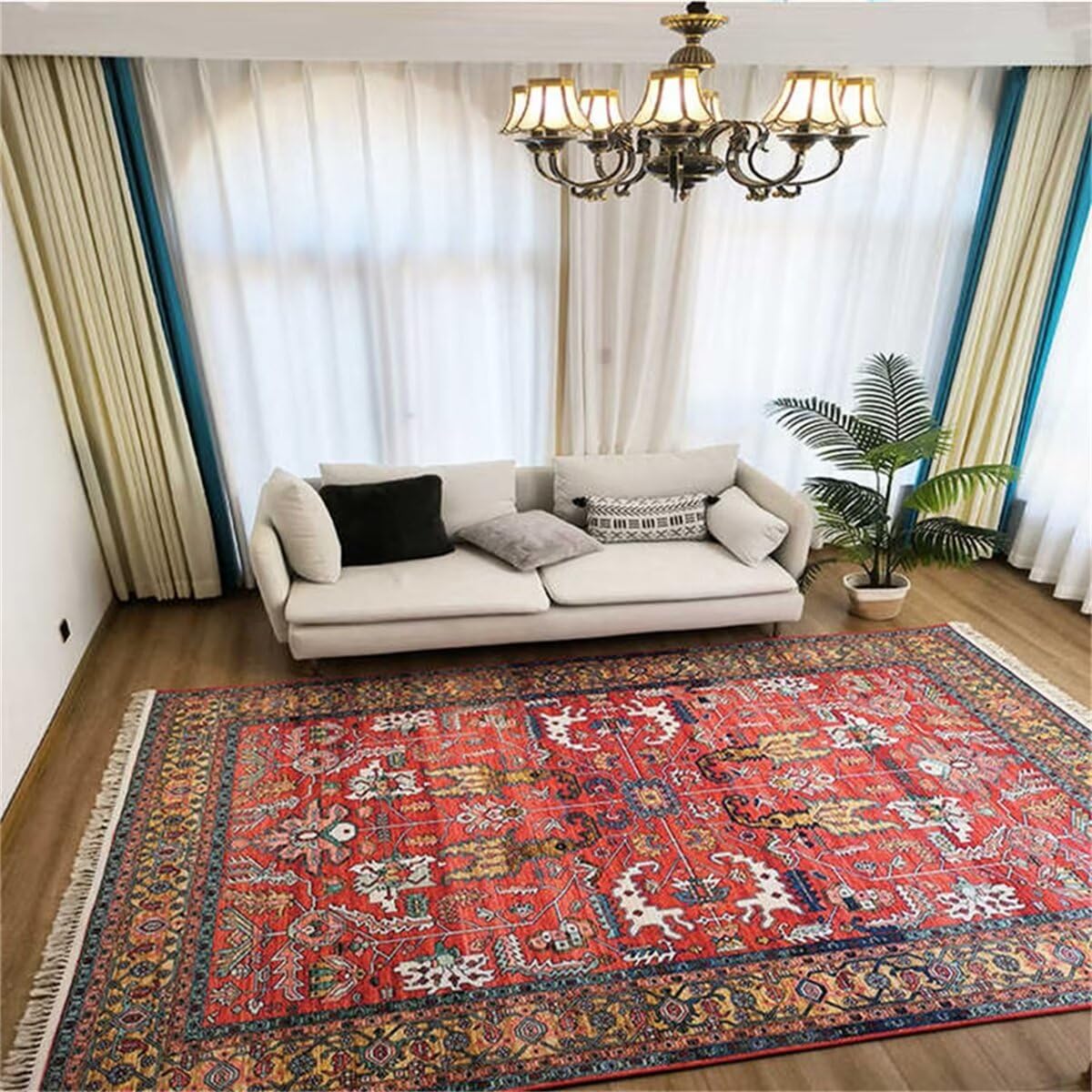 Tapis de chambre fille rouge insonorisé pour atténuer les bruits