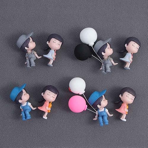 Miniatura 6 de Leadigol 2 pares de figuras de acción de dibujos animados para parejas, adorno de globo, preciosas figuras de decoración de automóvil para parejas,