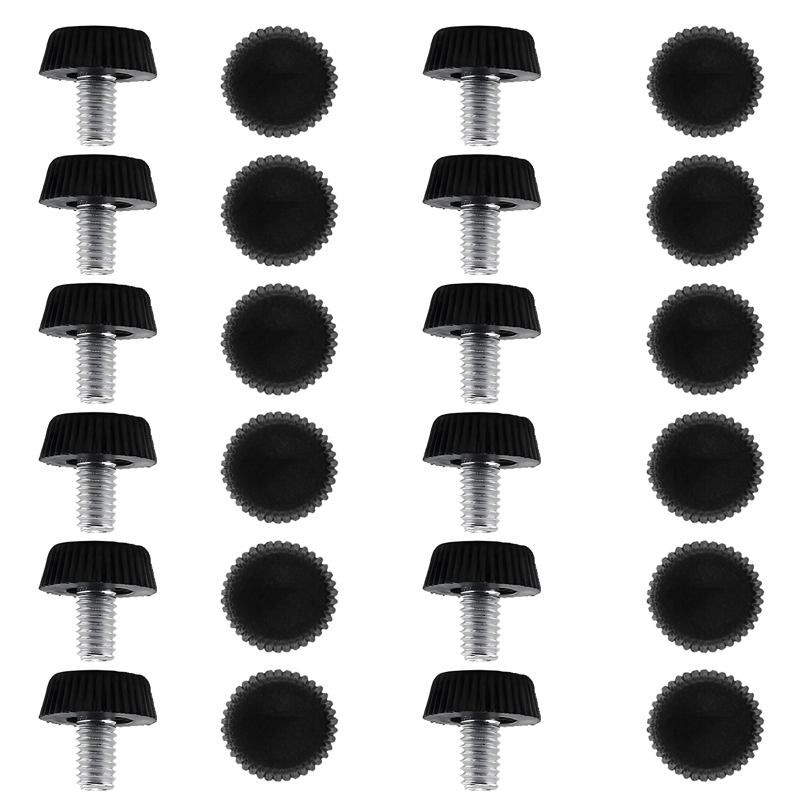 24 piedini regolabili M8, 19 × 22 mm, piedini regolabili in altezza con base antiscivolo, piedini con protezione antiscivolo, piedini a vite per mobili, tavoli, sedie, assorbimento degli urti