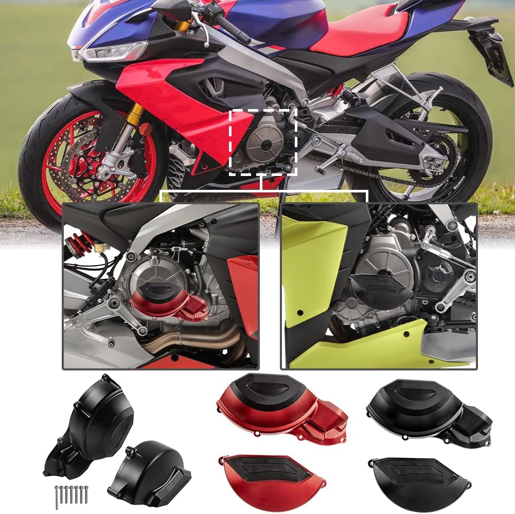 Lorababer Motorcycle Engine Frame Slider Stator Case Cover Side Protector Kit Compatible with A-prilia RS660 RS 660 rs660 2020 2021 2022 Engine Guard Falling Crash Protection (Red)