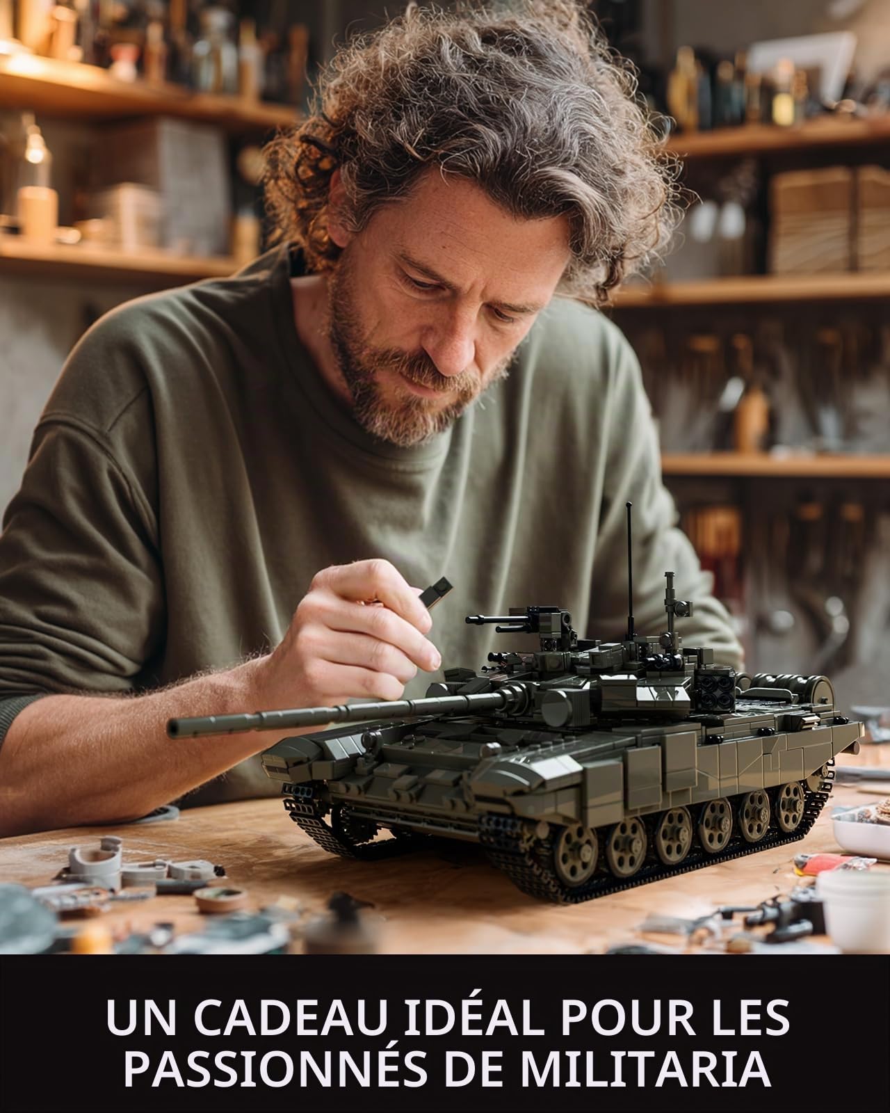 Nifeliz T-90A Kit de Construction de Char pour Hommes Adultes, Modèle de Char Militaire à Construire, Décoration & Cadeau (2083 Pièces, NF10330)