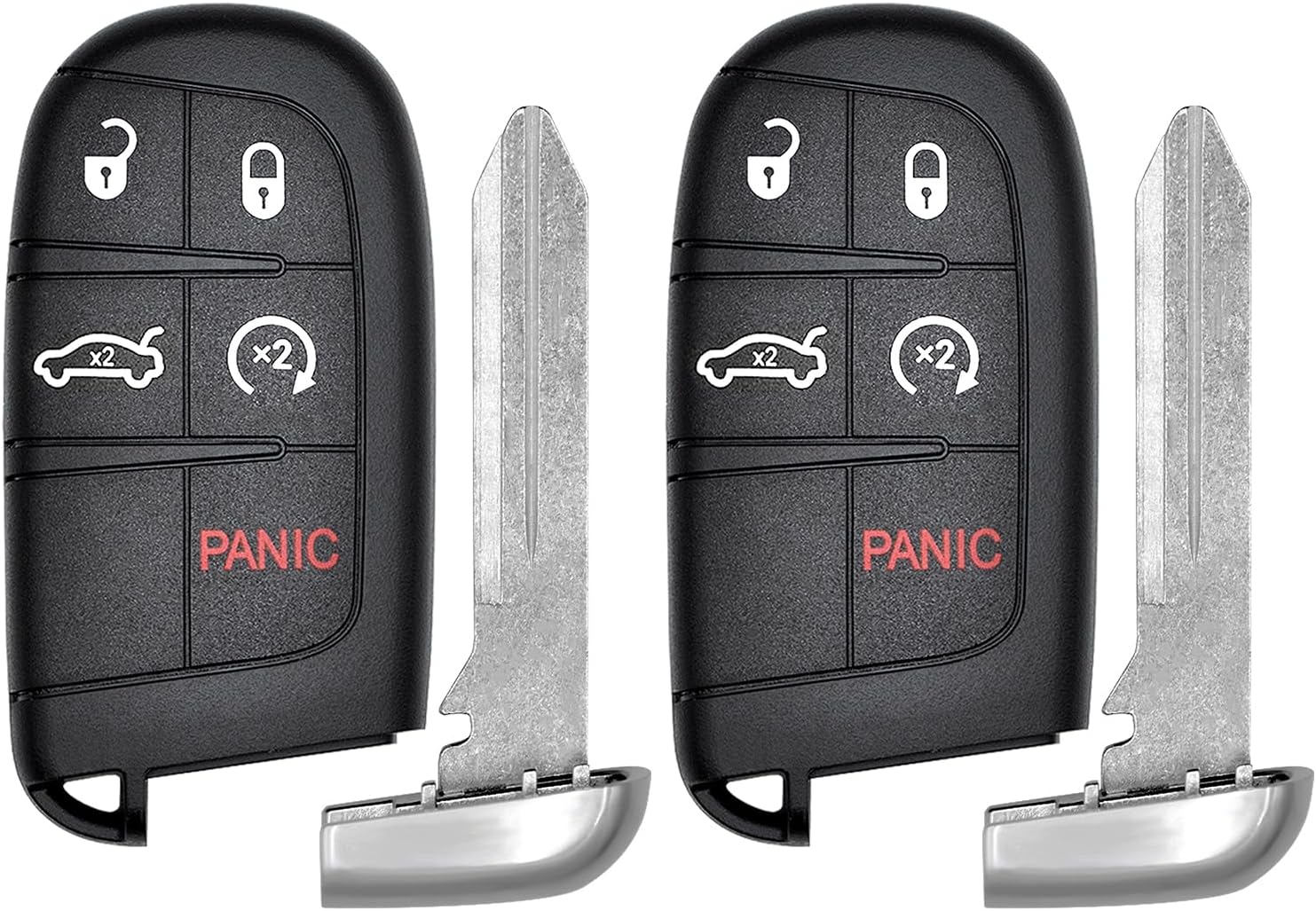 Vurkcy Key Fob Replacement for 2011-2018 Dodge Charger & Chrysler 300/15-18 Challenger/ 14-16 Dart Car Keyless Entry Remote Control, M3N-40821302 M3N40821302, 5 Btn, 2Pcs