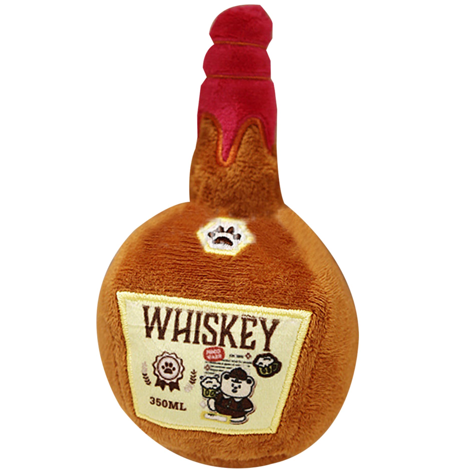 Obelunrp Whiskey Dog Toy, 6inch Plush Whiskey Dog Toys, Funny Alcohol Dog Toys, Dog Interactive Toys, Dog Chew Toys for Small Dogs - Relieve Anxiety, Teething