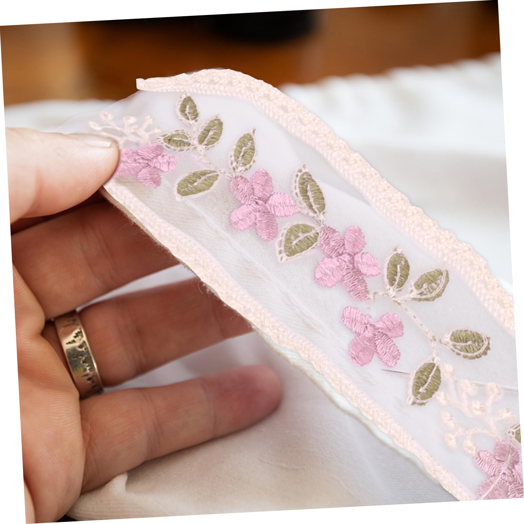 Angoily Accesorios De Encaje Bordado Cinta De Encaje De Yardas Para Ropa Manualidades Apliques De Boda
