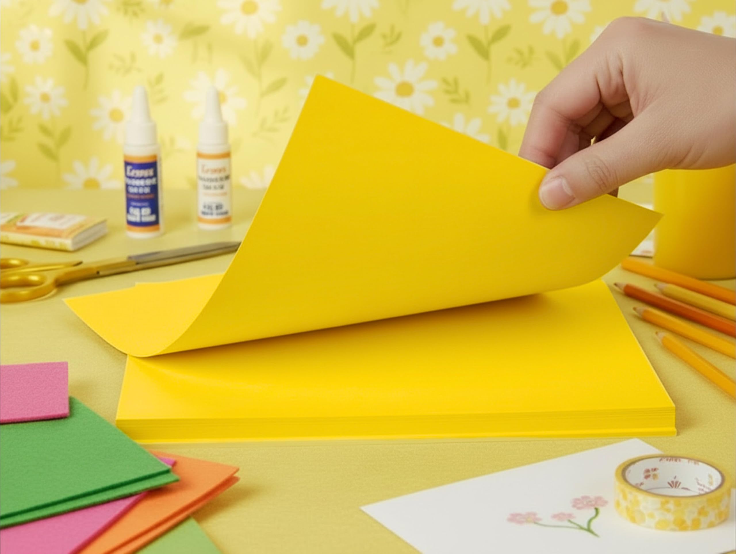 Vellum Bristol Cover 30,4 kg, finitura liscia, confezione da 250 fogli. Cartoncino pesante di alta qualità per lavori artigianali, stampa e progetti professionali, senza acidi (1, verga d'oro, 21,6 x