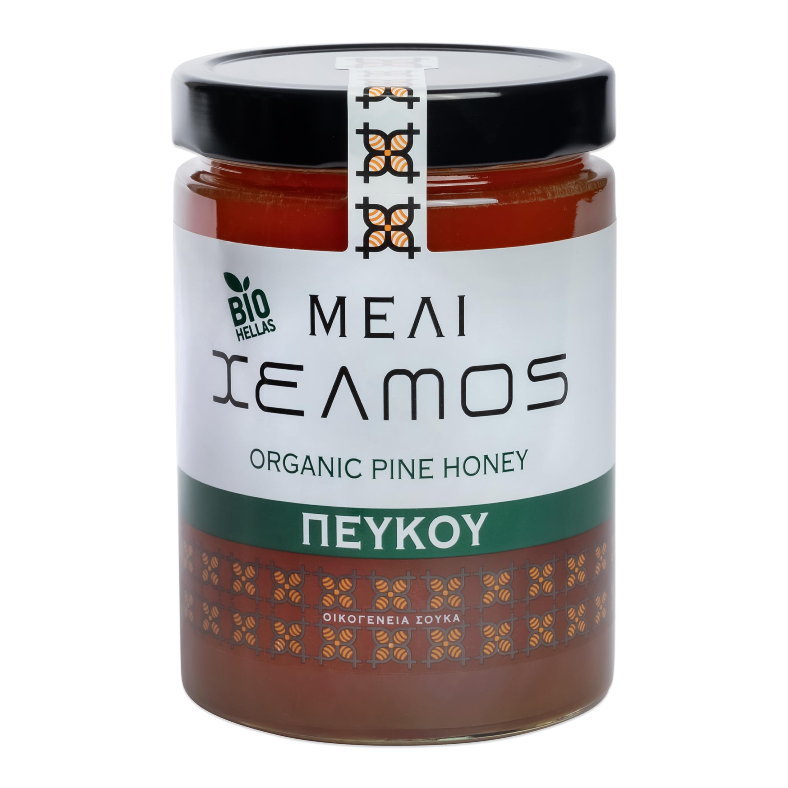 Helmos Organic Greek Pine Honey 800 g – Pure Forest Honey from Greece – Rich Aroma