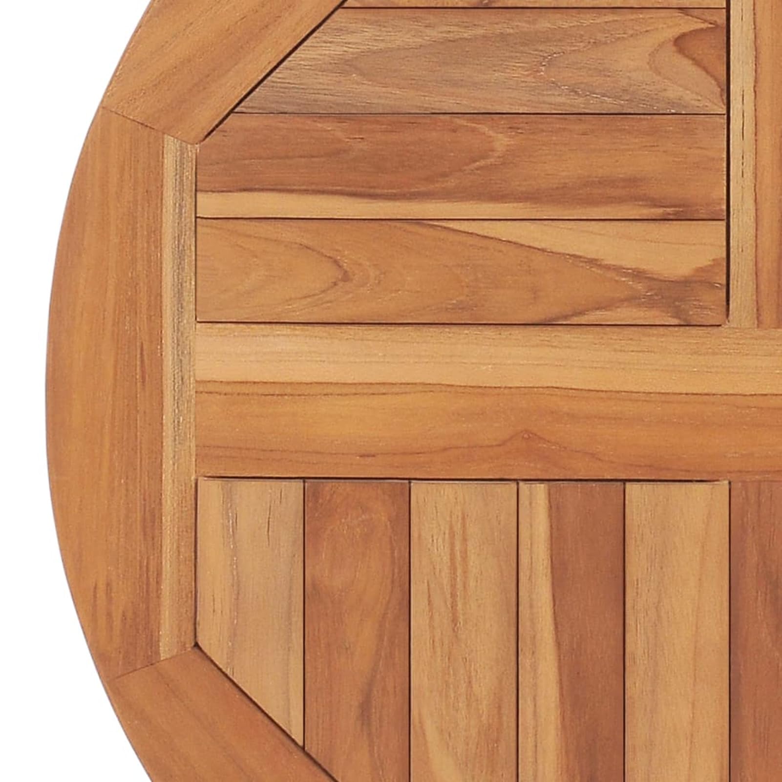 Tidyard Dessus de Table Bois de Teck Solide Rond 2,5 cm 60 cm, Plateau de Table de Remplacement pour Table à Manger, Bureau, Table de Bar, Table Basse, Table de Bistrot